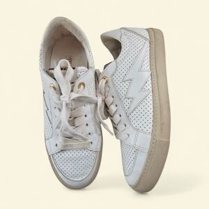 Zodic & Voltaire Womens white Sneakers leather lace up size 38